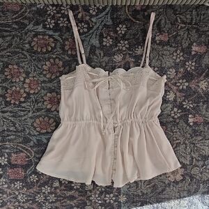 American Eagle Babydoll Lace Tank Top